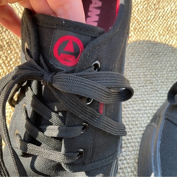 Amnesia Shoes Men’s Canvas Skate Sneakers Black Red Size 11 - Picture 6 of 7